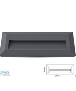 Alternative view of Faretto Luci Led Segnapasso Rettangolare Carcassa Nera 3W Neutro 4000K IP65 Montaggio a Plafone SKU-1328