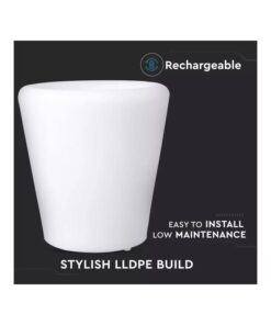 Lampada Luce Led RGBW Luminoso Forma Vaso Ricaricabile Con Telecomando Incluso IP54 28X28X29cm SKU-40181