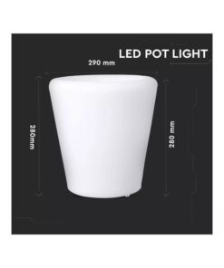 Lampada Luce Led RGBW Luminoso Forma Vaso Ricaricabile Con Telecomando Incluso IP54 28X28X29cm SKU-40181