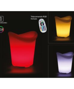 Secchio Di Ghiaccio Termico Con Lampada Luce Led RGBW Ricaricabile Telecomando Incluso IP54 29X33X35cm SKU-40191