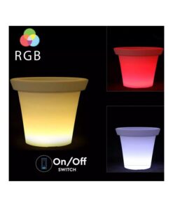 Lampada Luce Led RGBW Luminoso Forma Vaso Ricaricabile Con Telecomando Incluso IP54 35X35X32cm SKU-40211