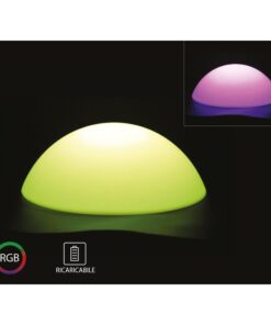 Semisfera Luminoso Mezza Palla Con Lampada Luce Led RGBW Ricaricabile Telecomando Incluso IP54 50X50X26cm SKU-40221