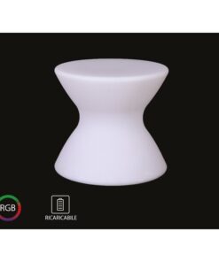 Seggiola Bassa da Bar Stool Light Con Lampada Luce Led RGBW Ricaricabile Telecomando Incluso IP54 40X40X36cm SKU-40231
