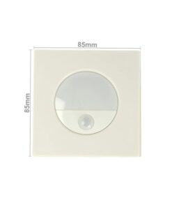 Faretto Luci Led Segnapasso Con Sensore Movimento 3W Bianco Neutro Quadrato Scatola Incasso 86X86 da Muro Incluso SKU-5570