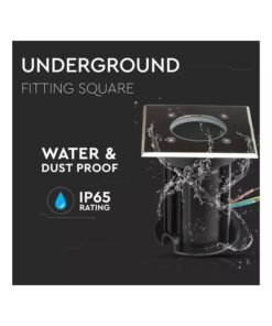 Alternative view of Faretto Quadrato Per Lampada GU10 Calpestabile Segnapasso Incasso da Pavimento IP65 Carrabile Acciaio SKU-7516