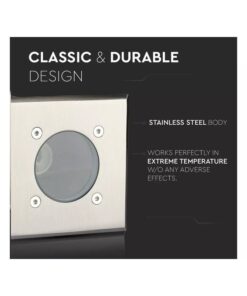 Faretto Quadrato Per Lampada GU10 Calpestabile Segnapasso Incasso da Pavimento IP65 Carrabile Acciaio SKU-7516