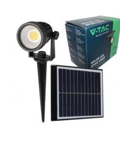 Faretto LED da Giardino con Picchetto Colore Nero Con Pannello Solare 2W 6400K IP65 SKU-6662