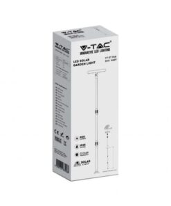 Piantana Solare LED da Giardino 8W con sensore crepuscolare Colore Bianco e Nero 3000K IP65 SKU-6670