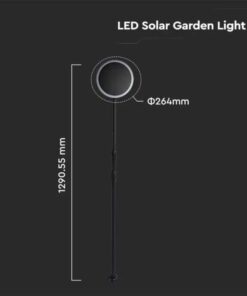 Piantana Solare LED da Giardino 8W con sensore crepuscolare Colore Bianco e Nero 3000K IP65 SKU-6670