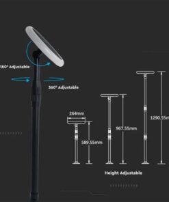 Piantana Solare LED da Giardino 8W con sensore crepuscolare Colore Bianco e Nero 3000K IP65 SKU-6670