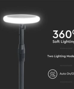 Piantana Solare LED da Giardino 8W con sensore crepuscolare Colore Bianco e Nero 3000K IP65 SKU-6670