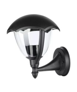 Lampada Da Parete Lanterna Giardino Attacco E27 Garden Wall Lamp IP44 Facing Up Colore Nero SKU-7046
