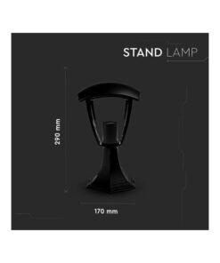 Lampada Da Terra Per Giardino Esterno IP44 Altezza 300mm Attacco E27 Garden Lamp Colore Nero SKU-7057