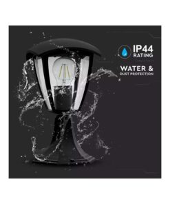 Lampada Da Terra Per Giardino Esterno IP44 Altezza 300mm Attacco E27 Garden Lamp Colore Nero SKU-7057