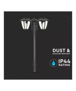 Palo Da Terra Lampada Per Giardino Esterno IP44 Altezza 1990mm Tripla E27 Colore Nero SKU-7063