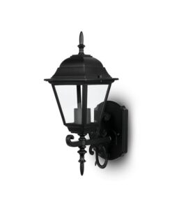 Lampada Da Parete Lanterna Giardino Attacco E27 Garden Wall Lamp IP44 Colore Nero Modello Classico SKU-7519