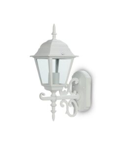 Lampada Da Parete Lanterna Giardino Attacco E27 Garden Wall Lamp IP44 Colore Bianco Modello Classico SKU-7520