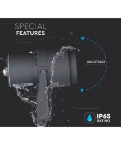 Faretto LED da Giardino 12W con Picchetto Colore Grigio Luce Verde IP65 SKU-217552