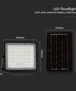 Alternative view of Faro LED con Telecomando e Pannello Solare 6W 400LM Indicatore Batteria Cavo da 3m Colore Nero 4000K SKU-7822