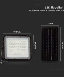 Alternative view of Faro LED con Telecomando e Pannello Solare 10W 800LM Indicatore Batteria Cavo da 3m Colore Nero 4000K SKU-7824