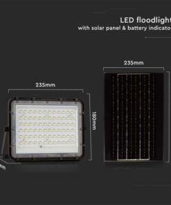 Faro LED con Telecomando e Pannello Solare 15W 1200LM Indicatore Batteria Cavo da 3m Colore Nero 4000K SKU-7826