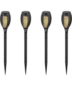 Kit 4 Lampade Solare a Led 1W 2200K Forma di Torcia Effetto Fiamma IP44 Per Giardino SKU-8689