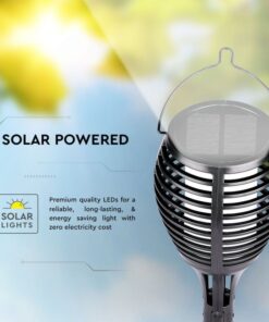 Kit 4 Lampade Solare a Led 1W 2200K Forma di Torcia Effetto Fiamma IP44 Per Giardino SKU-8689