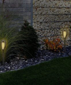 Kit 4 Lampade Solare a Led 1W 2200K Forma di Torcia Effetto Fiamma IP44 Per Giardino SKU-8689