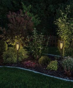 Kit 4 Lampade Solare a Led 1W 2200K Forma di Torcia Effetto Fiamma IP44 Per Giardino SKU-8689