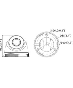 Telecamera IP Turret Dome 1080P 2MP Ottica Fissa 4mm H.265+ PoE OSD IP67 HiWatch HWI-T221H