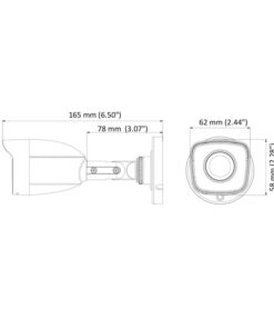 Telecamera Analogica Bullet 1080P 2MP Ottica Fissa 2.8mm IP66 OSD CMOS Sensor EXIR Smart IR TVI AHD CVI CVBS Carcassa Metallo HiWatch HWT-B120-M