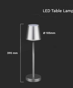 Alternative view of Lampada Led da Tavolo Grigio Ricaricabile 3W Dimmerabile con Comandi Touch Per Uso Interno Esterno IP20 Bianco Caldo 3000K SKU-10187