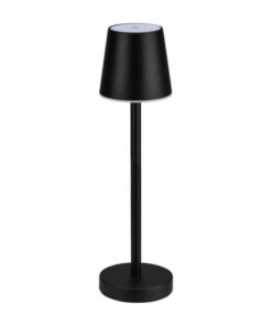 Lampada Led da Tavolo Nero Ricaricabile 3W Dimmerabile con Comandi Touch Uso Interno ed Esterno IP20 Bianco Naturale 4000K SKU-10194