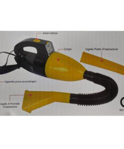 Aspirapolvere Auto Con Tubo Flessibile 12V 60W Cavo 250cm Con Accendisigari