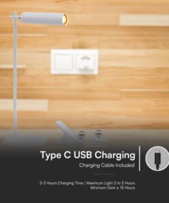 Lampada LED da Tavolo Magnetica 3W Ricaricabile con USB C Touch Dimmerabile 4000K Colore Bianco SKU-23041