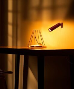 Lampada LED da Tavolo Magnetica 3W Ricaricabile con USB C Touch Dimmerabile 4000K Colore Rosso SKU-23043