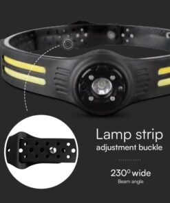 Alternative view of Torcia LED Frontale 3W SMD+5W COB 470lm con Cintura in Silicone e Batteria Ricaricabile USB C IP43 SKU-23340