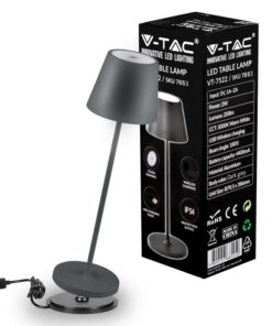 Lampada LED da Tavolo 2W Colore Bianco in Alluminio con caricatore Wireless e Touch Dimmerabile 3000K IP54 SKU-7651