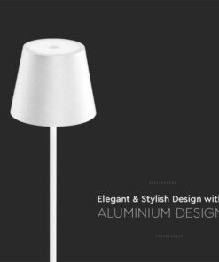 Lampada LED da Tavolo 2W Colore Bianco in Alluminio con caricatore Wireless e Touch Dimmerabile 3000K IP54 SKU-7651