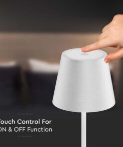 Lampada LED da Tavolo 2W Colore Bianco in Alluminio con caricatore Wireless e Touch Dimmerabile 3000K IP54 SKU-7651