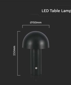Alternative view of Lampada LED da Tavolo 3W con Batteria 1800mAh Ricaricabile USB C Colore Nero in Metallo Touch Dimmerabile 3 in 1 SKU-7898