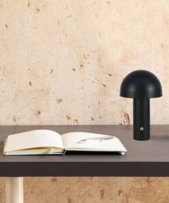 Lampada LED da Tavolo 3W con Batteria 1800mAh Ricaricabile USB C Colore Nero in Metallo Touch Dimmerabile 3 in 1 SKU-7898