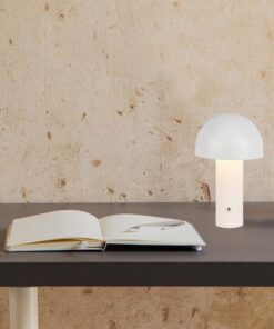 Lampada LED da Tavolo 3W con Batteria 1800mAh Ricaricabile USB C Colore Bianco in Metallo Touch Dimmerabile 3in1 SKU-7899