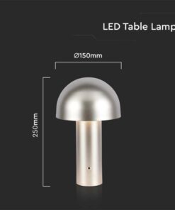 Lampada LED da Tavolo 3W con Batteria 1800mAh Ricaricabile USB C Colore Oro in Metallo Touch Dimmerabile 3in1 SKU-7937