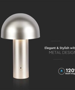 Lampada LED da Tavolo 3W con Batteria 1800mAh Ricaricabile USB C Colore Oro in Metallo Touch Dimmerabile 3in1 SKU-7937