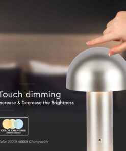 Lampada LED da Tavolo 3W con Batteria 1800mAh Ricaricabile USB C Colore Oro in Metallo Touch Dimmerabile 3in1 SKU-7937