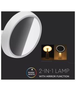 Specchio Cosmetico da Trucco Illuminato Rotondo Con Doppia Luce Led 5W Dimmerabile Ricaricabile Ruotabile 360° SKU-8670