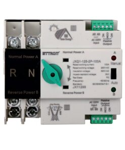 ATS Commutatore di Trasferimento Automatico Fotovoltaico 2P 4M Doppio Alimentazione 100A AC 230V IP20 IEC60947-6-1