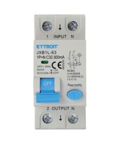 RCBO Interruttore Magnetotermico Differenziale Tipo A Curva C 1P+N 2M 6000A 300mA C32A AC 230V IP20 IEC61009-1