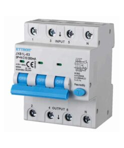 Alternative view of Interruttore Magnetotermico Differenziale 3P+N 10A 6KA 300mA 380V Occupa 4 Moduli DIN